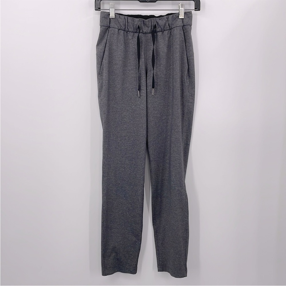 Lululemon Athletica On The Fly 7/8 Luxstreme Everday Pants Heathered Gray- Sz 4 - Picture 7 of 16